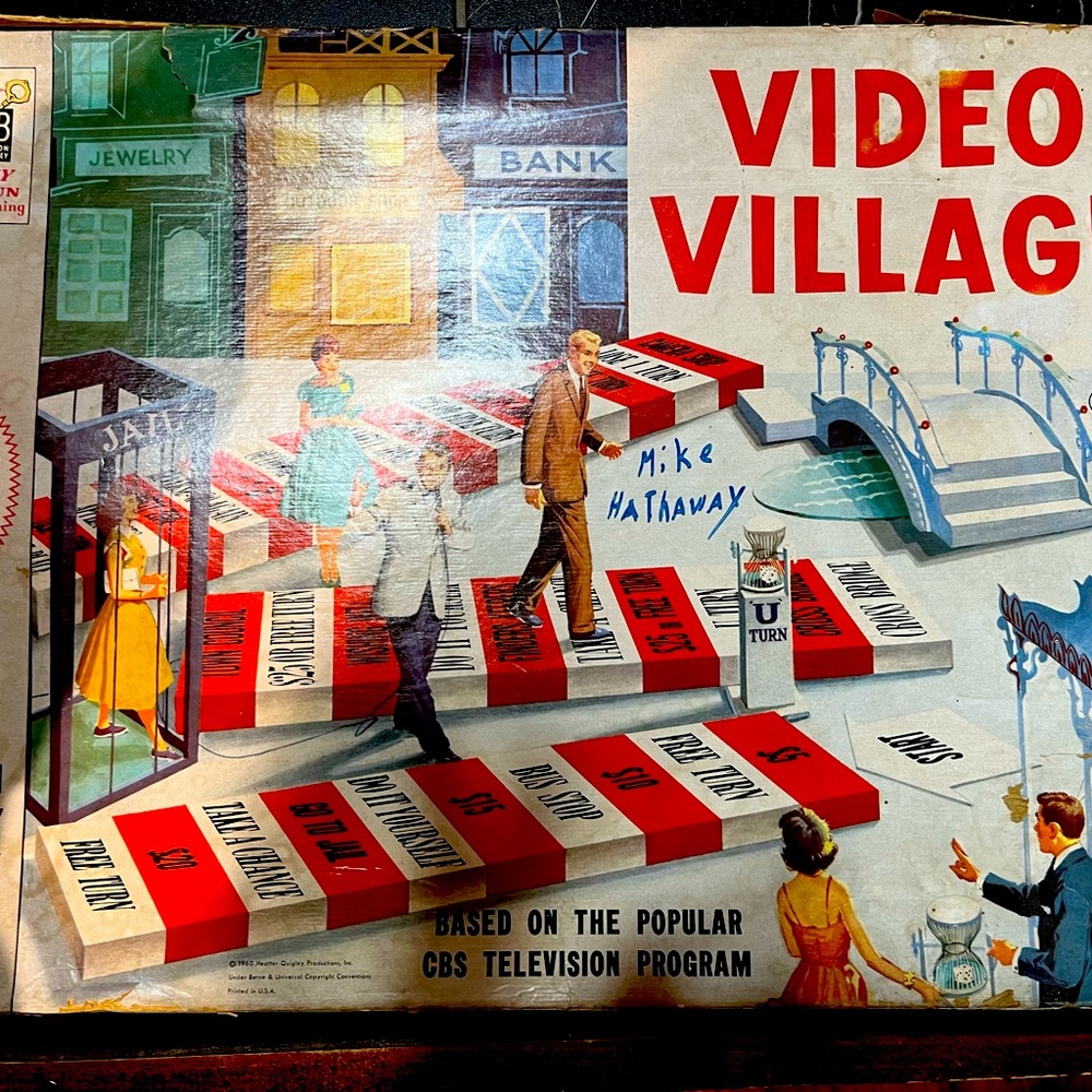 Vintage 1960 Milton Bradley Video Village Board Game W/ Box